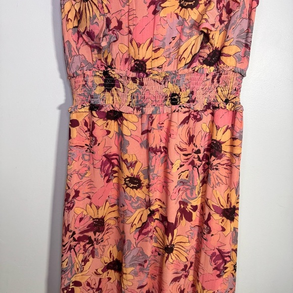 PAIGE Katharina Floral Silk Midi Dress Size Large Ruffle Feminine - Picture 13 of 16